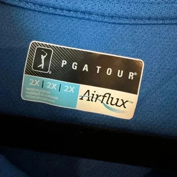 PGA Tour Men’s Airflux Blue Polo 2X - Picture 3 of 3